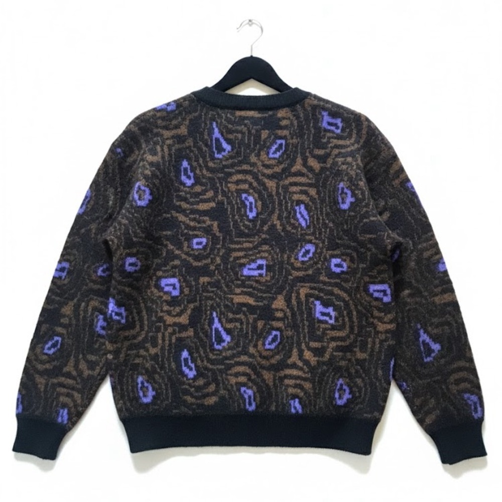 VINTAGE Men's Saturdays Brown and Purple‎ Patterned Sweater XL